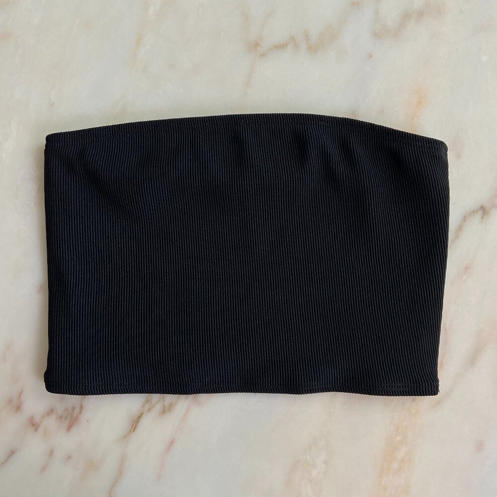 AMERICAN APPAREL BLACK RIBBED TUBE TOP SMALL MADE IN USA